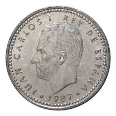 Монета 1 песета 1987 года (аверс)