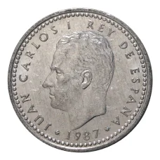 Монета 1 песета 1987 года (аверс)