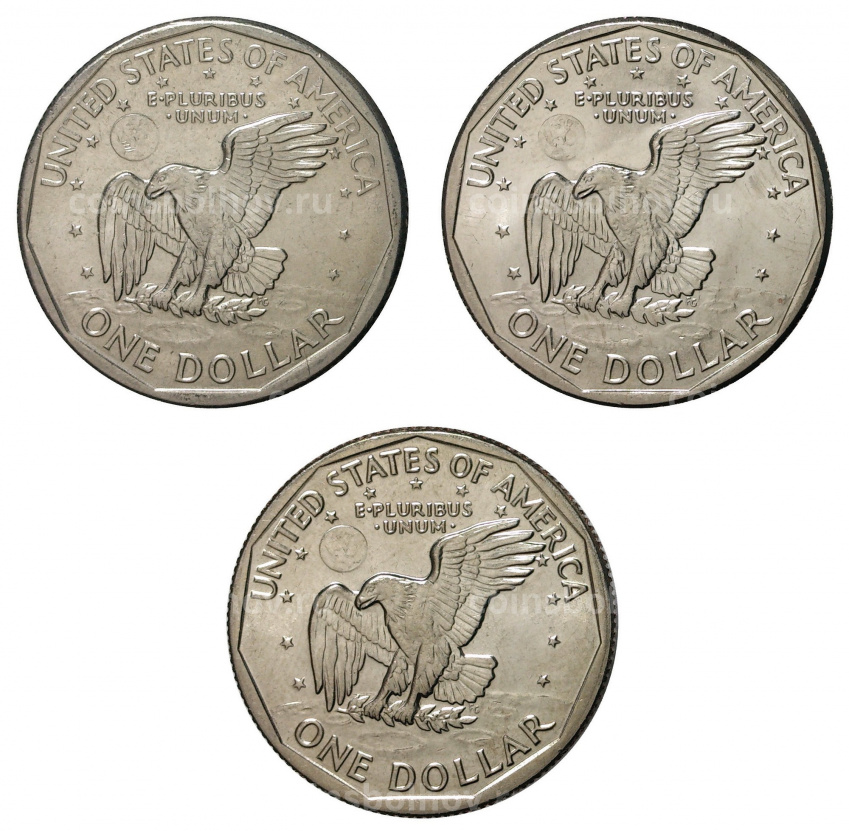 Набор монет 1 доллар «Сьюзен Энтони» — Монетный двор S (вид 2)