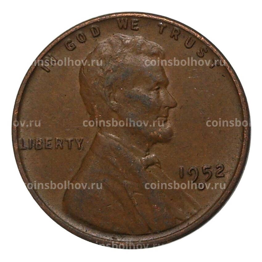 Монета 1 цент 1952 года D