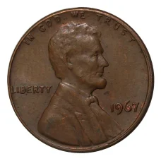 Монета 1 цент 1967 года (аверс)