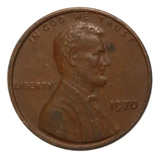 Монета 1 цент 1970 года (аверс)