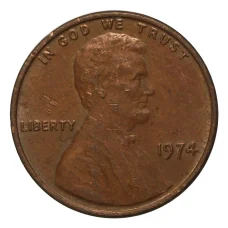 Монета 1 цент 1974 года (аверс)