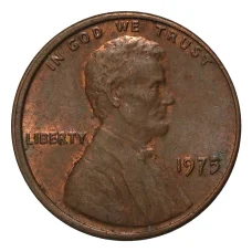 Монета 1 цент 1975 года (аверс)