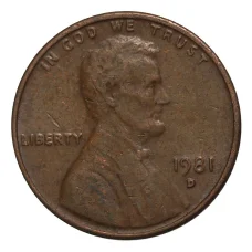 Монета 1 цент 1981 года D (аверс)