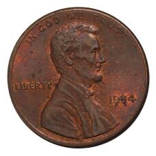 Монета 1 цент 1984 года (аверс)