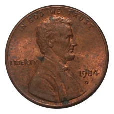 Монета 1 цент 1984 года D (аверс)