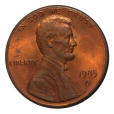 Монета 1 цент 1985 года D — США (аверс)
