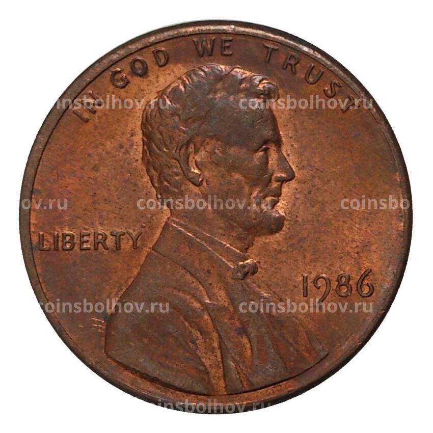 Монета 1 цент 1986 года
