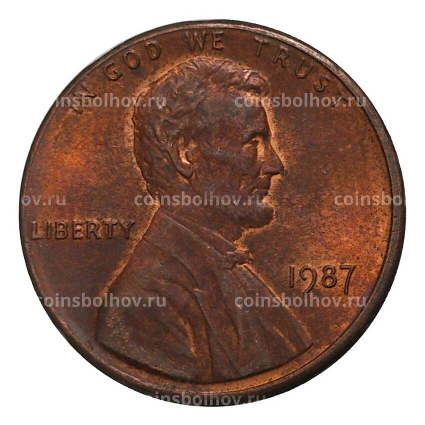 Монета 1 цент 1987 года