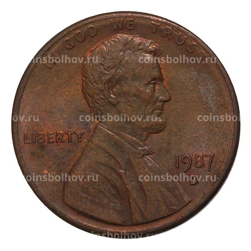 Монета 1 цент 1987 года D