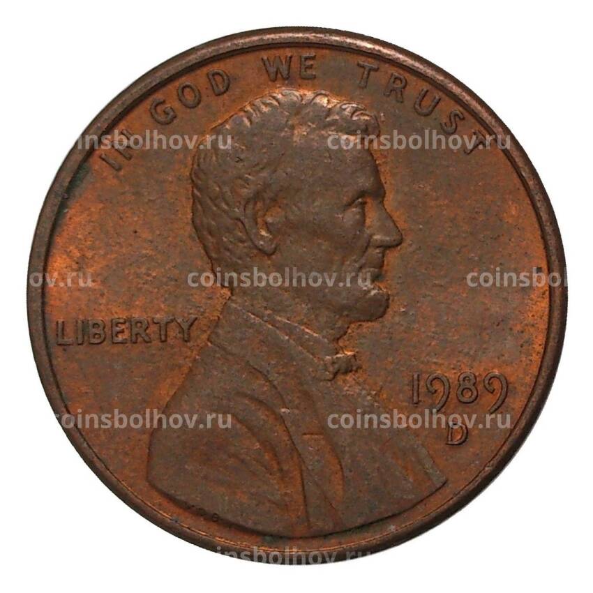 Монета 1 цент 1989 года D