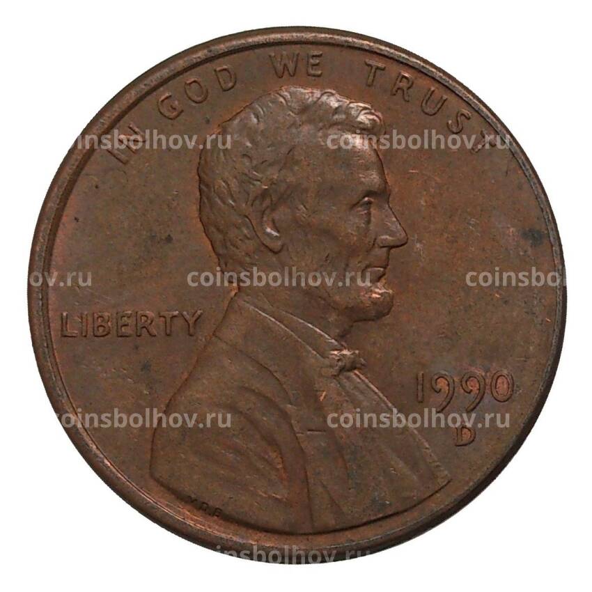 Монета 1 цент 1990 года D