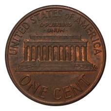 Монета 1 цент 1990 года D (реверс)