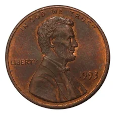 Монета 1 цент 1993 года (аверс)