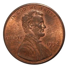 Монета 1 цент 1994 года (аверс)