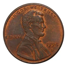 Монета 1 цент 1994 года D (аверс)