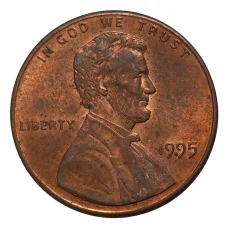 Монета 1 цент 1995 года (аверс)