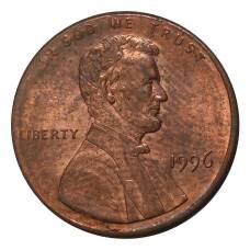 Монета 1 цент 1996 года (аверс)