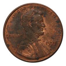 Монета 1 цент 1997 года (аверс)