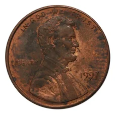Монета 1 цент 1997 года (аверс)