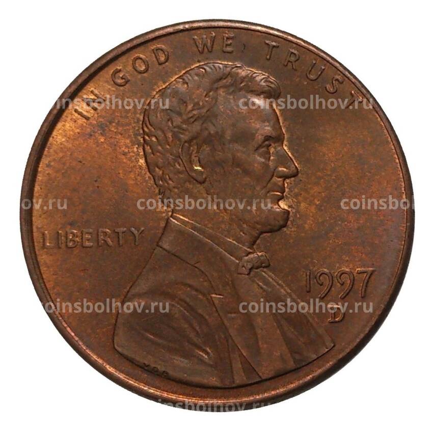 Монета 1 цент 1997 года D