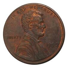 Монета 1 цент 1998 года (аверс)