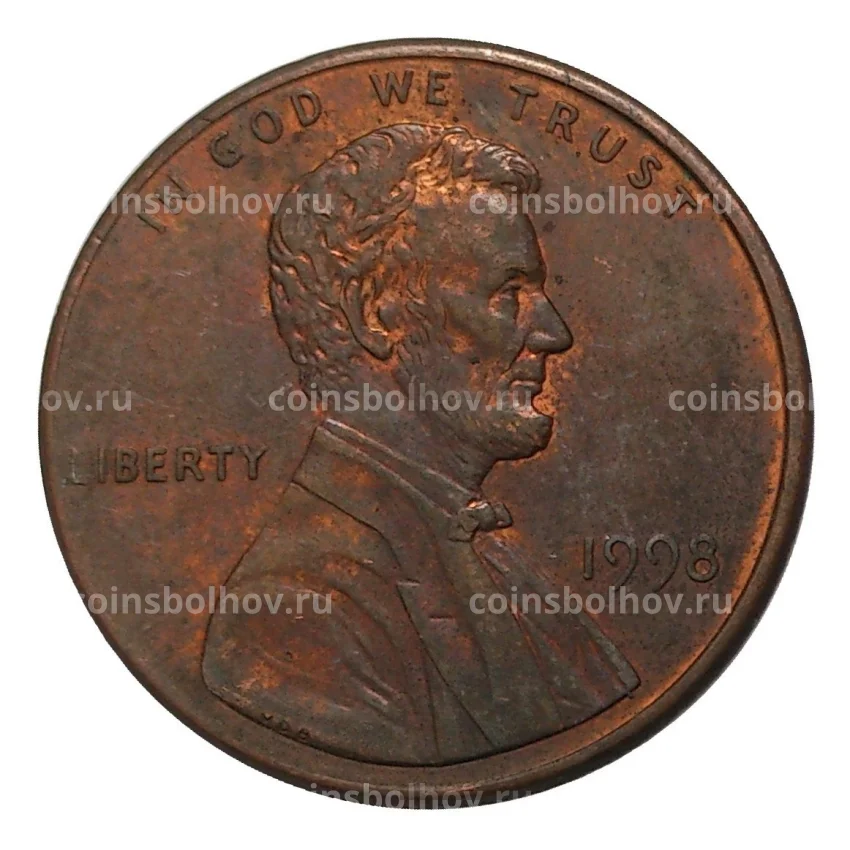 Монета 1 цент 1998 года