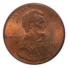 Монета 1 цент 2002 года (аверс)