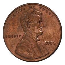 Монета 1 цент 2006 года (аверс)