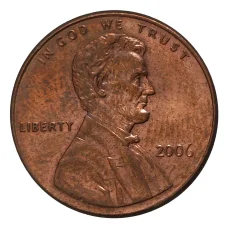 Монета 1 цент 2006 года (аверс)