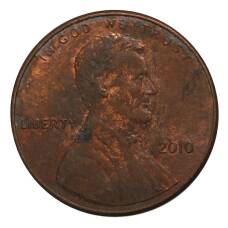Монета 1 цент 2010 года (аверс)