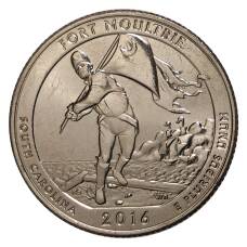 Монета 25 центов 2016 года D Национальные парки — №35 Национальный парк Форт Молтри (аверс)