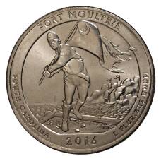 Монета 25 центов 2016 года P Национальные парки — №35 Национальный парк Форт Молтри (аверс)