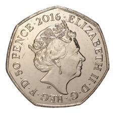 Монета 50 пенсов 2016 года 150 лет со дня рождения Беатрис Поттер — Клара Кряквуд (реверс)