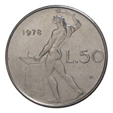 Монета 50 лир 1978 года Италия (аверс)