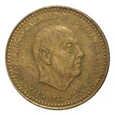 Монета 1 песета 1966 (68) года (реверс)