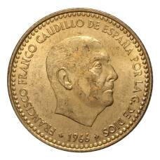 Монета 1 песета 1966 (71) года (реверс)