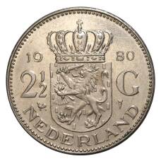 Монета 2 1/2 гульдена 1980 года Нидерланды (аверс)