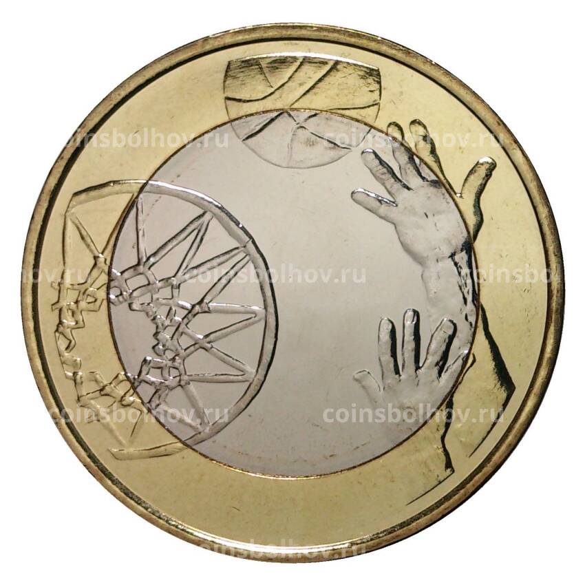 Монета 5 евро 2015 года Баскетбол