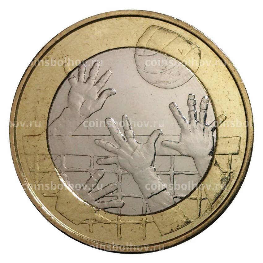 Монета 5 евро 2015 года Волейбол
