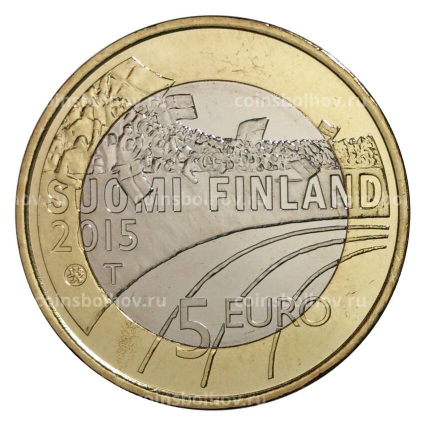 Монета 5 евро 2015 года Фигурное катание (вид 2)