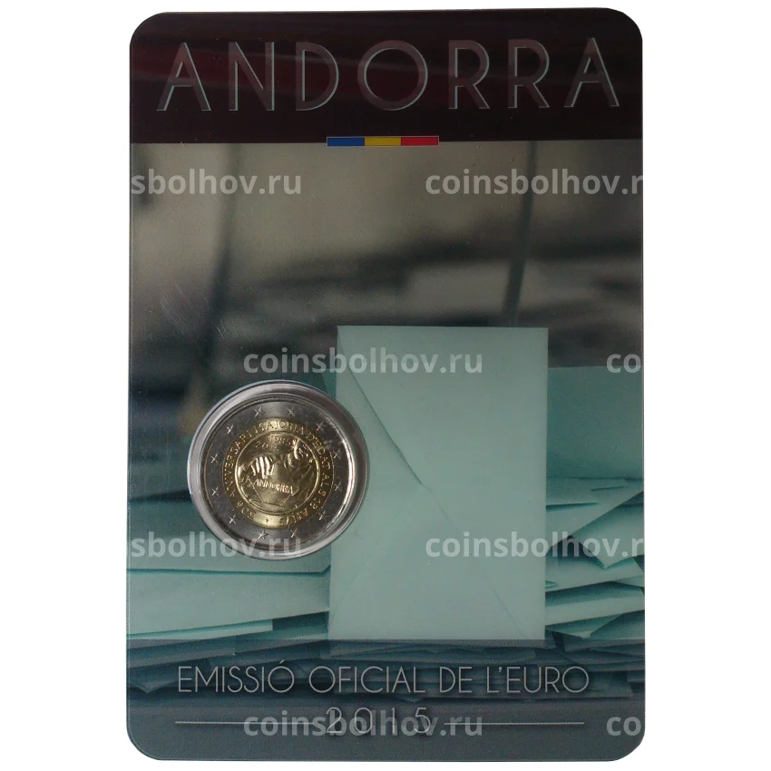 Монета 2 евро 2015 года Андорра 30 лет реформе избирательного права — в буклете (вид 3)
