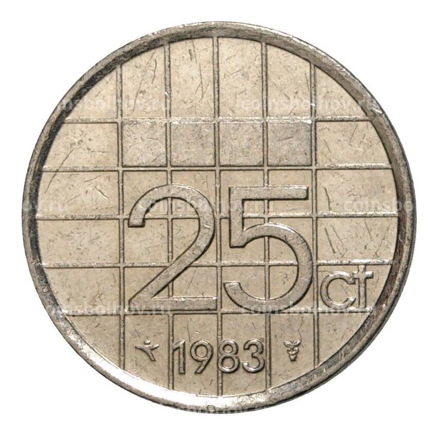 Монета 25 центов 1983 года Нидерланды