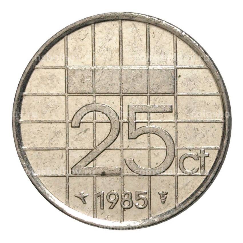Монета 25 центов 1985 года Нидерланды