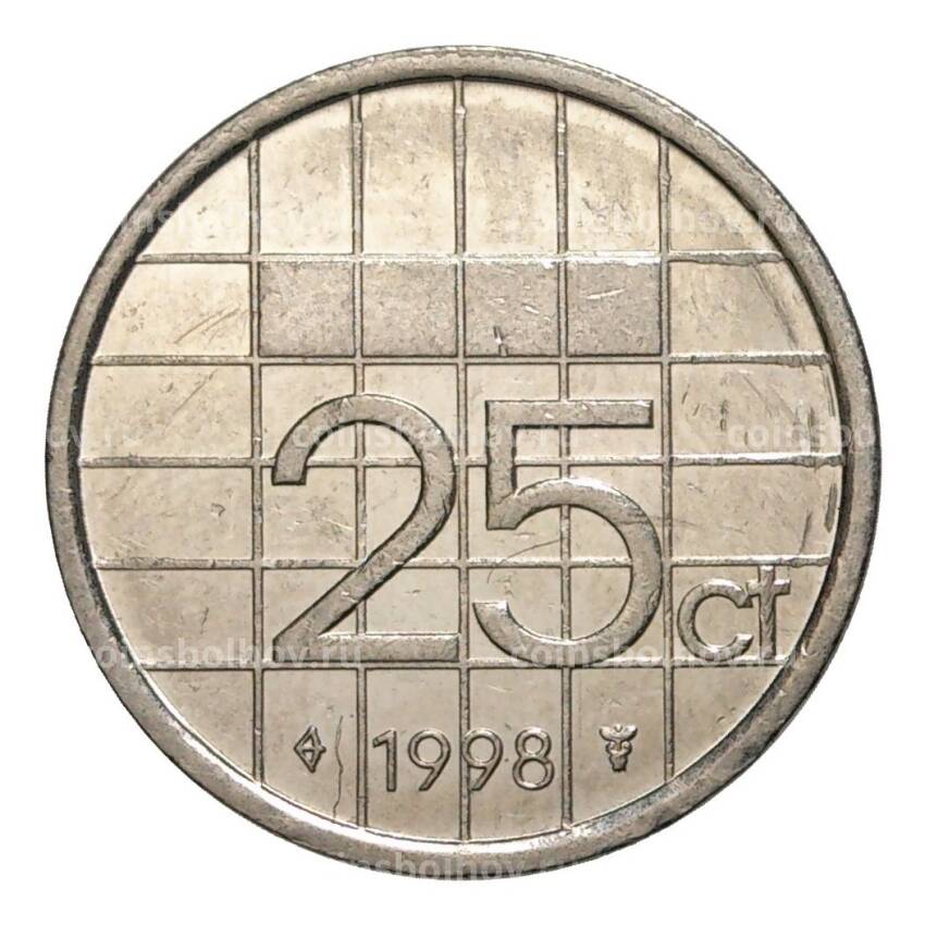 Монета 25 центов 1998 года Нидерланды