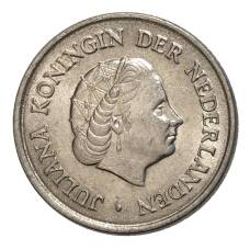 Монета 25 центов 1965 года Нидерланды (реверс)