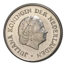 Монета 25 центов 1967 года Нидерланды (реверс)