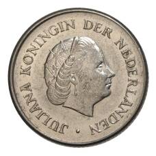 Монета 25 центов 1968 года Нидерланды (реверс)