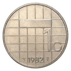 Монета 1 гульден 1982 года (аверс)